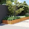 vidaXL Korotettu kukkalaatikko 960x100x36 cm Corten ter&auml;s