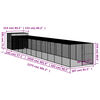 vidaXL Koirankoppi/ulkotila antras. 214x1273x181 cm galvanoitu ter&auml;s