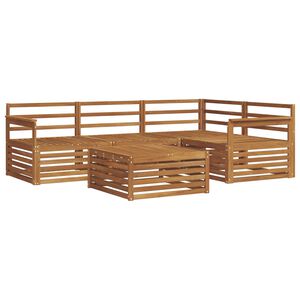 vidaXL Ulkosohvakokoelma 5 pcs Luonnollinen Tihe&auml; akasiapuu