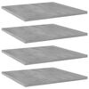 vidaXL Kirjahyllytasot 4 kpl betoninharmaa 40x40x1,5 cm tekninen puu