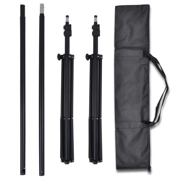 vidaXL Valokuvastudiosetti 3 puuvillataustaa s&auml;&auml;dett&auml;v&auml; runko 3x3 m