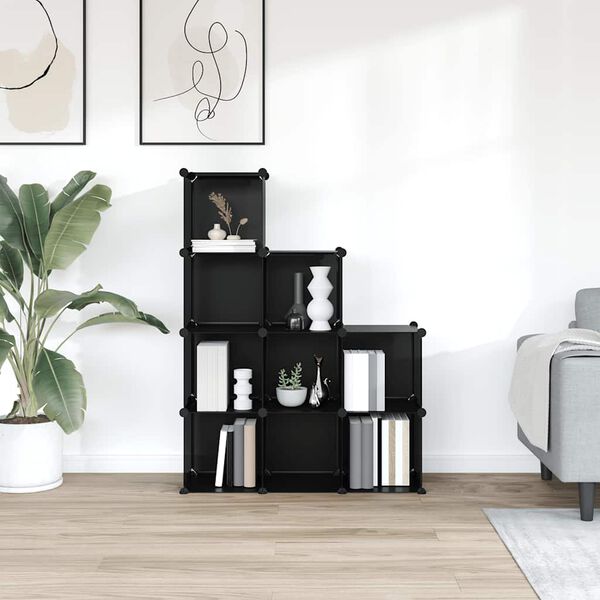 vidaXL S&auml;ilytyslokero 9 kuutiolla musta PP