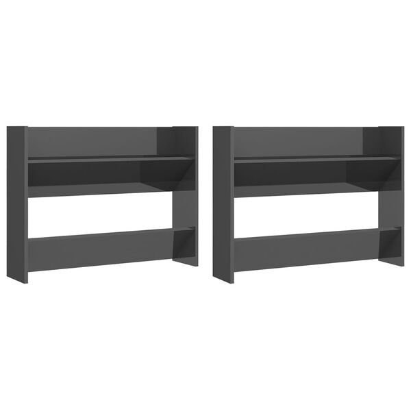 vidaXL Sein&auml;kenk&auml;kaapit 2 kpl kk. harmaa 80x18x60 cm tekninen puu