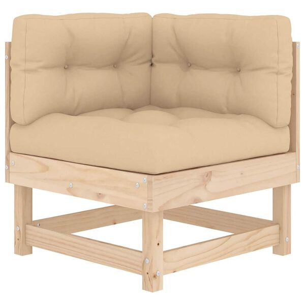 vidaXL Kulmasohvat tyynyillä 2 kpl täysi mänty