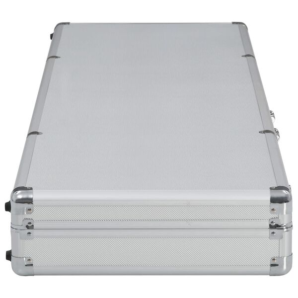 vidaXL Asekotelo hopea 118x38x12 cm alumiini