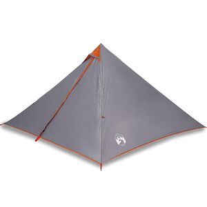 vidaXL Perheteltta tiipii 7 henkil&ouml;lle harmaa ja oranssi vedenpit&auml;v&auml;