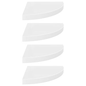 vidaXL Kelluvat kulmahyllyt 4 kpl korkeakiilto valk. 35x35x3,8 cm MDF