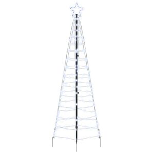 vidaXL LED-joulukuusi maapistokkeilla Kylm&auml;n Valkoinen 250 cm Rauta