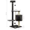 vidaXL Kissan kiipeilypuu sisal- raapimispylv&auml;ill&auml; tummanharmaa 120 cm