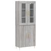 vidaXL Kaappi harmaa Sonoma 69,5x34x180 cm tekninen puu