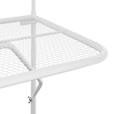 vidaXL Parvekepöytä valkoinen 60x40 cm teräs