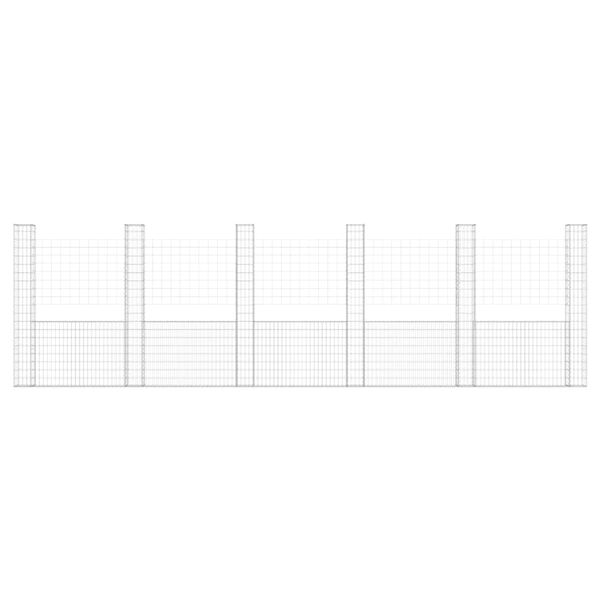 vidaXL U-muotoiset kivikorit 6 pylv&auml;&auml;ll&auml; rauta 620x20x200 cm