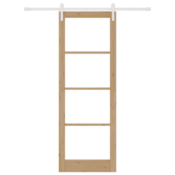 vidaXL Liukuovi ORKDAL Luonnollinen 83 x 232 cm Täysi mänty ja lasi