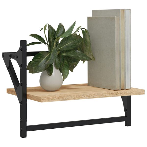 vidaXL Sein&auml;hyllyt tangoilla 2 kpl Sonoma-tammi 40x25x30 cm