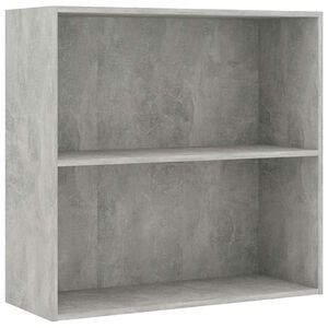 vidaXL 2-tasoinen kirjahylly betoninharmaa 80x30x76,5 cm lastulevy