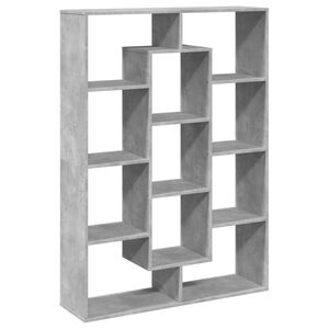vidaXL Kirjahylly betoninharmaa 102x29x143 cm lastulevy