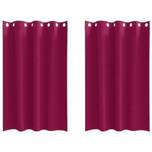 vidaXL Piment&auml;v&auml; verho renkailla 2 kpl Viininpunainen 175 x 140 cm