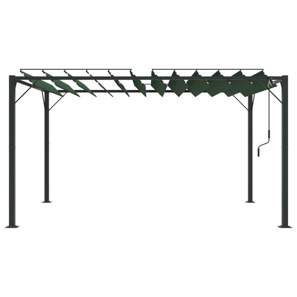vidaXL Gazebo, jossa on s&auml;ilytyskatos Vihre&auml; 3 x 4 x 2,14 m
