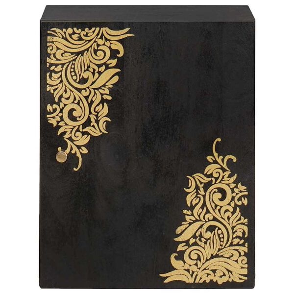 vidaXL Seinäkaappi ovella Musta 38 x 33 x 48 cm Kiinteä mango puu