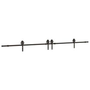 vidaXL Liukuoven asennussarja ter&auml;s 366 cm musta