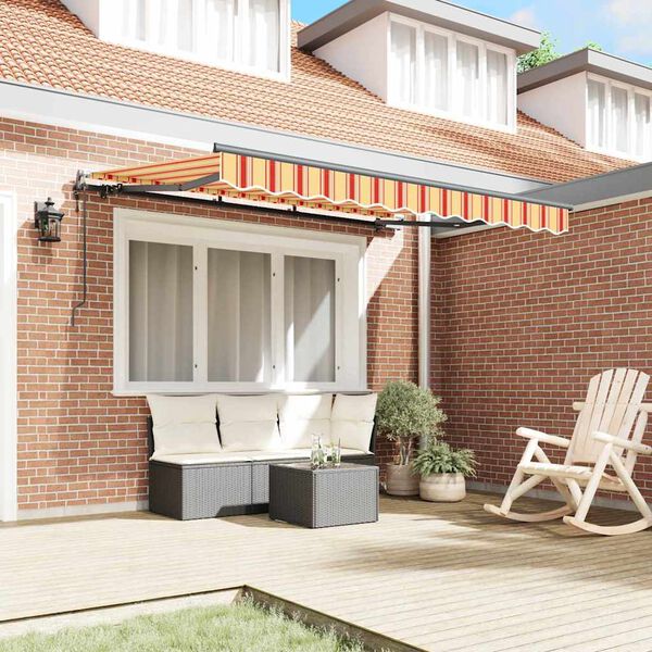 vidaXL Vetoutuva markiisi Keltainen 350 x 200 cm kangas