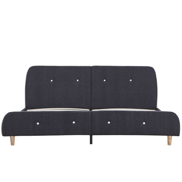 vidaXL S&auml;ngynrunko ilman patjaa Tummanharmaa kangas 150x200 cm