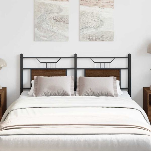 vidaXL S&auml;ngynp&auml;&auml;ty ruskea tammi 137 cm tekninen puu ja ter&auml;s