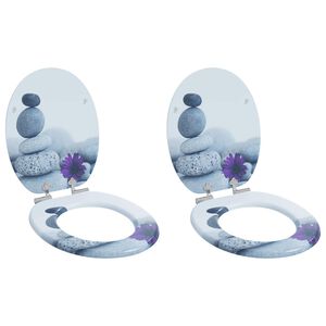 vidaXL WC-istuin 2 kpl soft close kansilla MDF pikkukivikuosi