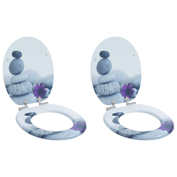 vidaXL WC-istuin 2 pcs Harmaa 44 x 38 cm MDF-levy