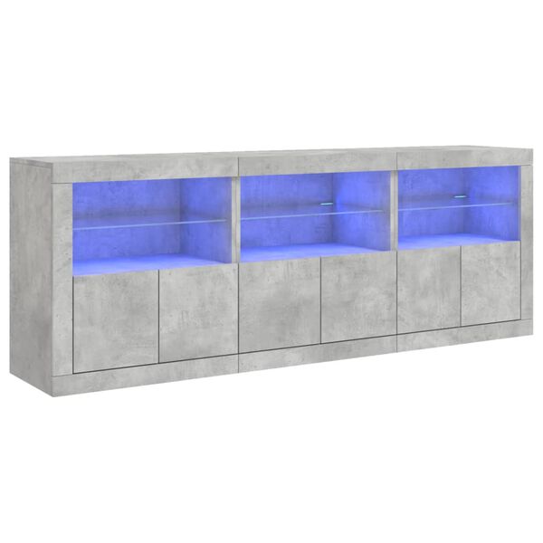 vidaXL Senkki LED-valoilla betoninharmaa 181,5x37x67 cm