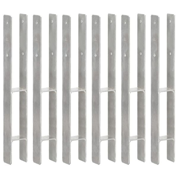 vidaXL Aita-ankkurit 6 kpl hopea 7x6x60 cm galvanoitu teräs