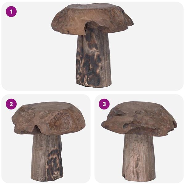 vidaXL Jakkara Luonnollinen 35 x 35 x 35 cm Tiikkipuu