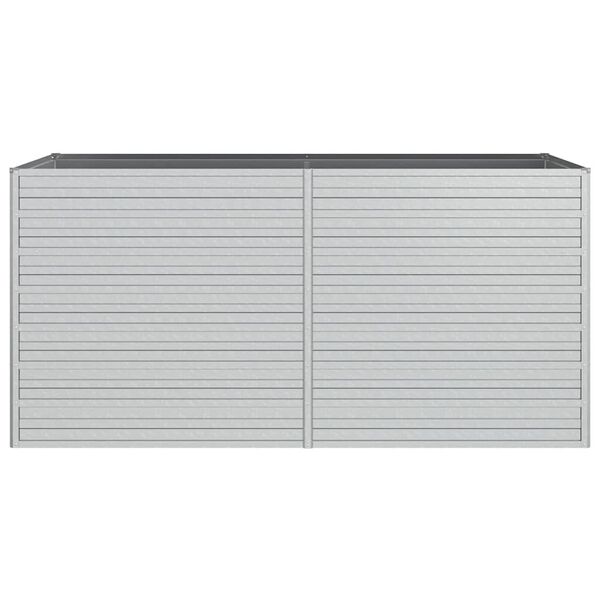 vidaXL Korotettu kukkalaatikko 160x80x77 cm galvanoitu teräs hopea