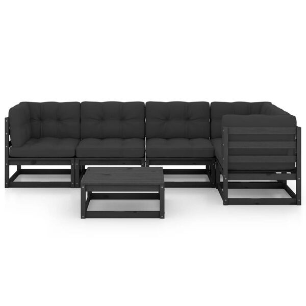 vidaXL 6-osainen Puutarhasohvasarja tyynyill&auml; t&auml;ysi m&auml;nty