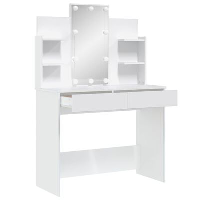 VidaXL Peilipöytä LED-valoilla valkoinen 96x40x142 cm