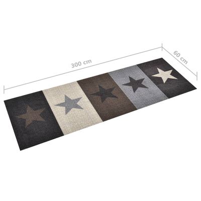 vidaXL Keittiön pestävä lattiamatto Stars 60x300 cm