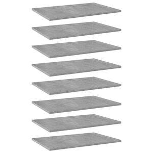 vidaXL Kirjahyllytasot 8 kpl betoninharmaa 60x40x1,5 cm lastulevy