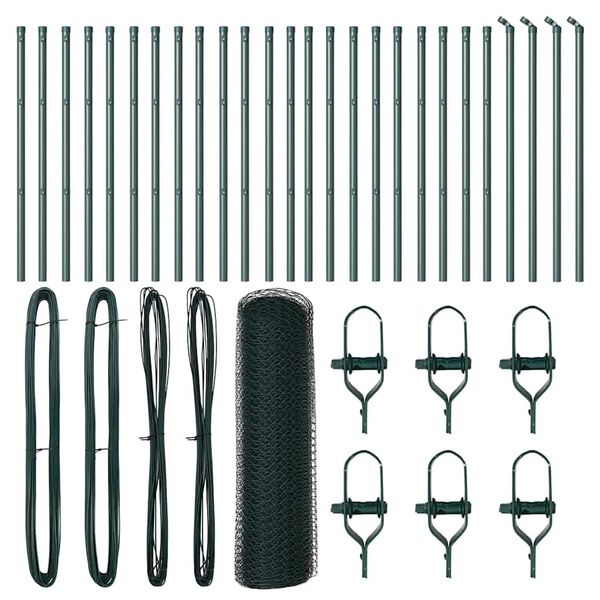 vidaXL Aitalatu Vihre&auml; 50 x 0,8 m (13 mm verkko) Ter&auml;st&auml; ja PVC:t&auml;