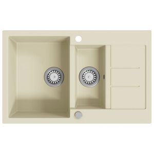 vidaXL Keitti&ouml;n tuplapesuallas graniitti beige