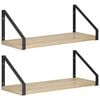 vidaXL Sein&auml;hyllyt 2 kpl Sonoma-tammi 40 x 16 x 15,5 cm