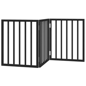 vidaXL Koiraportti kokoontaittuva 3 paneelia musta 150 cm poppelipuu