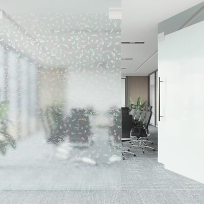 vidaXL Ikkunakalvo himmeä 3D sateenkaarikuvio 45x1000 cm PVC