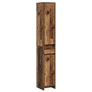 vidaXL Kylpyhuonekaappi Vanha puu 30 x 33 x 190 cm Tekninen puu
