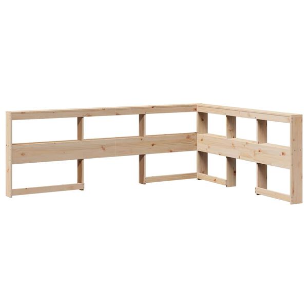 vidaXL Kirjahyllyn p&auml;&auml;ty L-muotoinen 160 cm massiivipuum&auml;nty&auml;