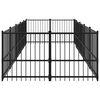 vidaXL Koiran ulkohäkki teräs 9,38 m²