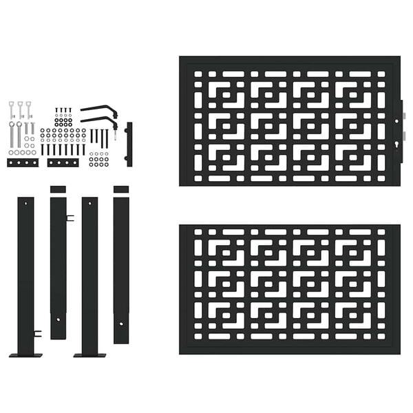 vidaXL Puutarhanportti musta 100x100 cm ter&auml;s ristikuvio