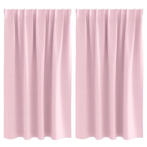 vidaXL Piment&auml;v&auml; verho renkailla 2 kpl Vaaleanpunainen 140 x 140 cm