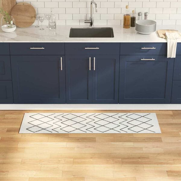 vidaXL Keitti&ouml;matto Valkoinen 150 x 45 cm Sametti