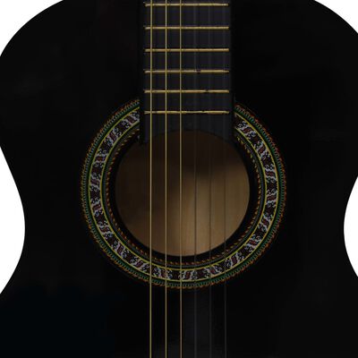 vidaXL 8-osainen klassinen kitara aloittelijan sarja musta 1/2 34"