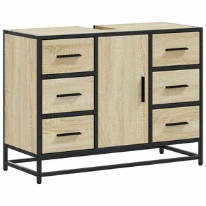 vidaXL Kylpyhuonekaappi altaalla Sonoma-tammi 80x33x60 cm tekninen puu